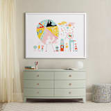"Globetrotters" - Art Print in Ocean Blue by ERAY - In a Room