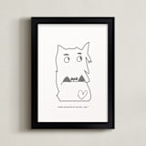 "Your Drawing: Portrait Custom Letterpress Print" - Custom Letterpress Print in Black by Minted - Framed