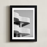 "Curves and Squares 1" - Art Print in Black & White by lulu and isabelle - Framed