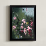 "Dancing in the Green" - Art Print in Green by Mary Ketch - Framed