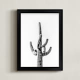 "Lone Cactus" - Art Print in Black and white by Ellen Schlegelmilch - Framed