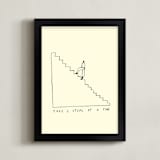 "Two Steps at a Time" - Art Print in Parchment 2 by Elliot Stokes - Framed