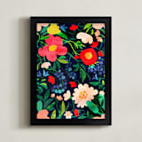 "Summer Flowers" - Art Print in Bouquet by Mojca Dolinar - Framed