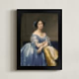 "Lady in Blue" - Art Print in azure by Claire - Framed