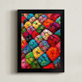 "Abstract Felted Wool II" - Art Print in Multi Golden by A MAZ Design - Framed