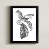 "Fiddle Leaf Fig Leaves" - Art Print in Graphite Grey by Melinda Frye - Framed
