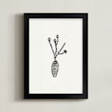 "Flower stems" - Art Print in Cream by Elliot Stokes - Framed