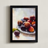 "Summer Plums" - Art Print in Plum by Wendy Keller - Framed