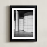 "Curves and Squares 2" - Art Print in Black & White by lulu and isabelle - Framed