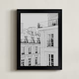"Parisian Rooftops" - Art Print in French Gray by Lindsay Ferraris Photography - Framed