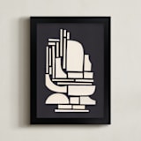 "Paper Figure" - Art Print in Midnight Black by Alisa Galitsyna - Framed