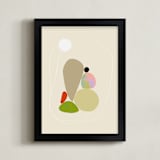 "Poetic Shapes 1" - Art Print in Fresh Linen by Dominique Vari - Framed