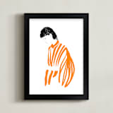 "Orange bloom" - Art Print in Mandarin Orange by Huda Lully - Framed