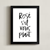 "Rosé S'il Vous Plaît" - Art Print in Snow by Annie Montgomery - Framed