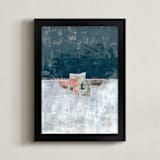 "Paper Horizon" - Art Print in Black and White by Misty Hughes - Framed