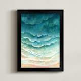 "Ombre Waves" - Art Print in Turquoise Sea by Honeybunch Studio - Framed
