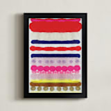 "Linked No 3" - Art Print in Ruby Red by HAPI ART - Framed