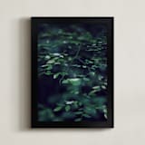 "Forest Focus" - Art Print in Deep Blue-Green by Satpreet K - Framed
