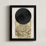 "Peep Hole" - Art Print in Antique Gold by Faiza Khan - Framed