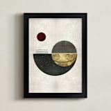 "The Eclipse" - Art Print in Vintage Gold by Faiza Khan - Framed