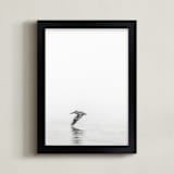 "Pelican on Lake" - Art Print in Medium Grey by Mary Ann Glynn-Tusa - Framed