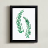 "Painted Ferns" - Art Print in White by Katharine Watson - Framed