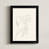 "Grass With Seeds" - Art Print in Black On White by Jorey Hurley - Framed