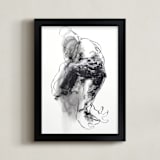 "Drawing 340 - Grasping Man" - Art Print in severe black by Derek overfield - Framed