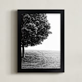 "Tree on the Hill " - Art Print in Silver Tone by Eric Ransom - Framed
