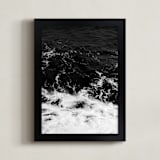 "Obsidian Sea" - Art Print in Charcoal by Kamala Nahas - Framed
