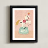 "Circus Pony" - Personalized Art Print in Cotton Candy by Jody Wody - Framed