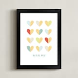 "Engrained In Our Hearts" - Personalized Art Print in Sea by Keen Peachy - Framed