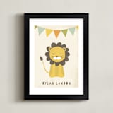 "Sleepy Lion" - Personalized Art Print in Eggshell by Haley McCoy - Framed