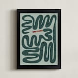 "Squiggly Snake" - Personalized Art Print in Cactus by Jenna Holcomb - Framed