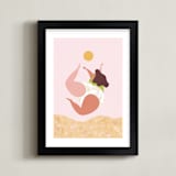 "Follow the Sun!" - Art Print in Sandy Pink by Dominique Vari - Framed