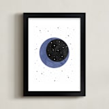 "Moon Magic & You" - Art Print in Periwinkle Blue by Emanuela Carratoni - Framed