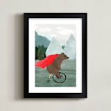 "PowBraveBear" - Art Print in White by Megan Zang - Framed