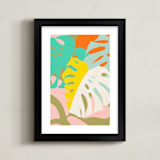 "Tropical Vibes" - Art Print in Olive Green by Dominique Vari - Framed