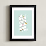 "Front 2 Back" - Art Print in Soft Blue by Katie Zimpel - Framed