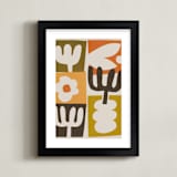 "Botanical Cut-Outs" - Art Print in Papaya Orange by Alisa Galitsyna - Framed