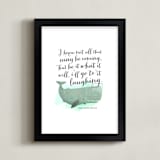 "Go to it Laughing" - Art Print in Aqua by Ann Gardner - Framed