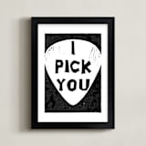 "I Pick You" - Art Print in Jet Black by Jennifer Matlock - Framed