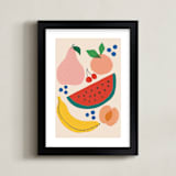 "Fruit Bowl" - Art Print in Peach by Vera Lim - Framed