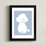 "Poodle" - Art Print in Slate by Lori Wemple - Framed