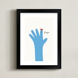 "Bonjour And Howdy 1" - Art Print in Blueberry by mo kelley - Framed