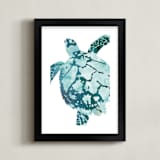 "Tropical Sea Turtle" - Art Print in Caribbean by Shirley Browning - Framed
