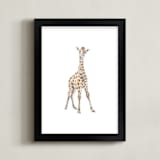 "Baby Giraffe Watercolor" - Art Print in Savannah by Lauren Rogoff - Framed