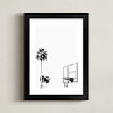 "Hoops and Palms" - Art Print in white by Irene Suchocki - Framed