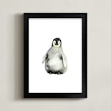 "A Shy Hello" - Art Print in white by Jean Choe Art and Design - Framed