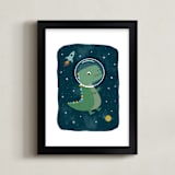 "Dinos in space" - Art Print in Triassic by Annie Holmquist - Framed